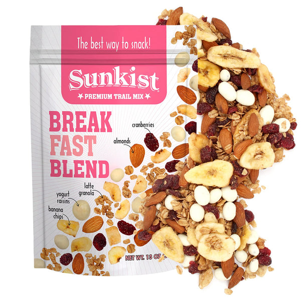 Sunkist Breakfast Blend Trail Mix - Fruit and Nut Combo, Low Sodium, Gluten