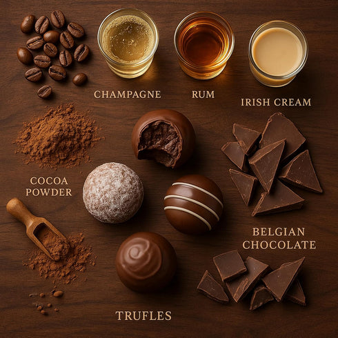 (16 ANDY ANAND CHOCOLATIER Assorted Belgian Chocolate Truffles Gift Box Handmade Creamy Filled Gourmet Chocolates