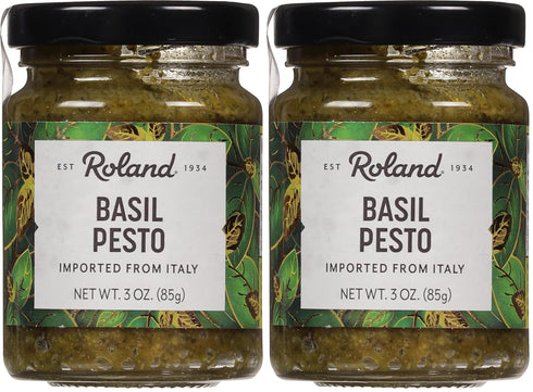 Roland Foods Basil Pesto with Olive Oil, Specialty Imported Food, 3-Ounce Bottle