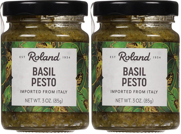 Roland Foods Basil Pesto with Olive Oil, Specialty Imported Food, 3-Ounce Bottle