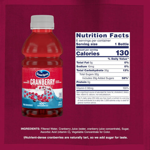 (Pack 6) 10 60 Oz Ocean Spray Cranberry Cocktail Juice Drink, of Ounce, Fl