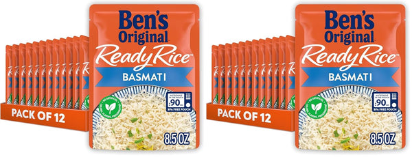 BEN'S ORIGINAL Ready Rice Basmati Rice,Easy Side Dish,8.5 oz Pouch,(Pack of 24)