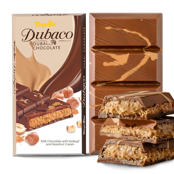 Beyoglu Dubaco Dubai Chocolate Bar Hazelnut 7.05 Oz (Pack of 1), Luxury