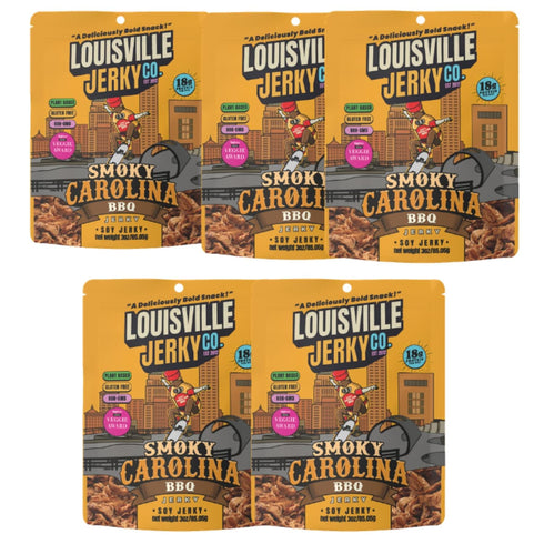 Louisville Jerky Co. Sweet & Smoky Carolina Mustard BBQ Vegan Jerky, Plant