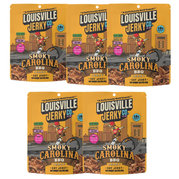 Louisville Jerky Co. Sweet & Smoky Carolina Mustard BBQ Vegan Jerky, Plant