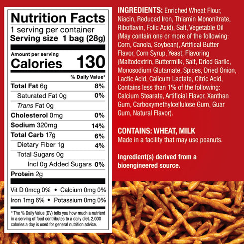 Dot's Pretzels Original Seasoned Pretzel Twists, Healthy Kids Snacks, 1oz Bag (10 Count)