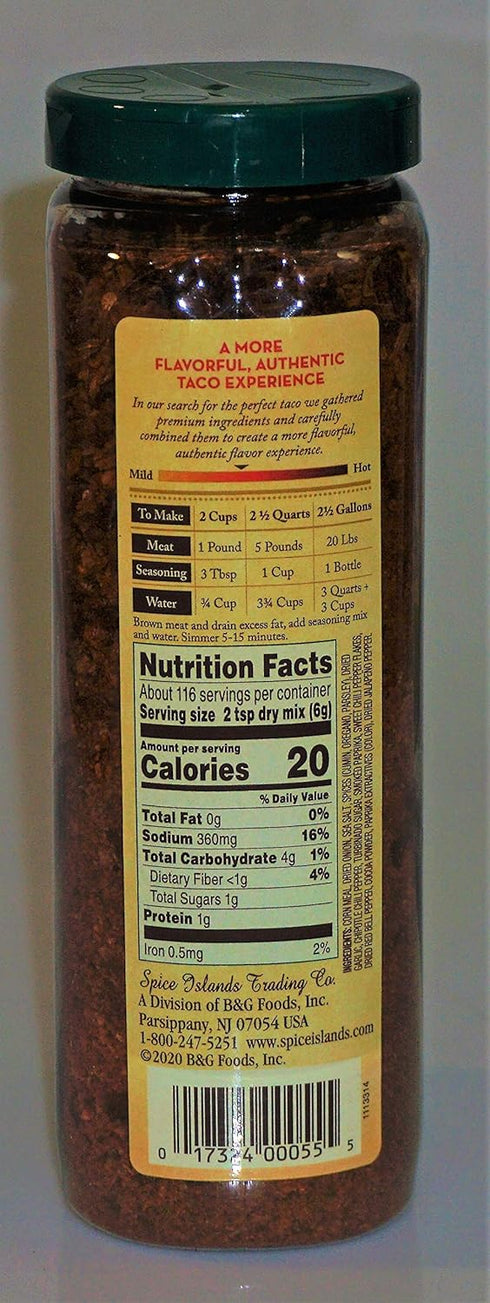 Spice Islands Premium Taco Seasoning - 24.5 Ounce