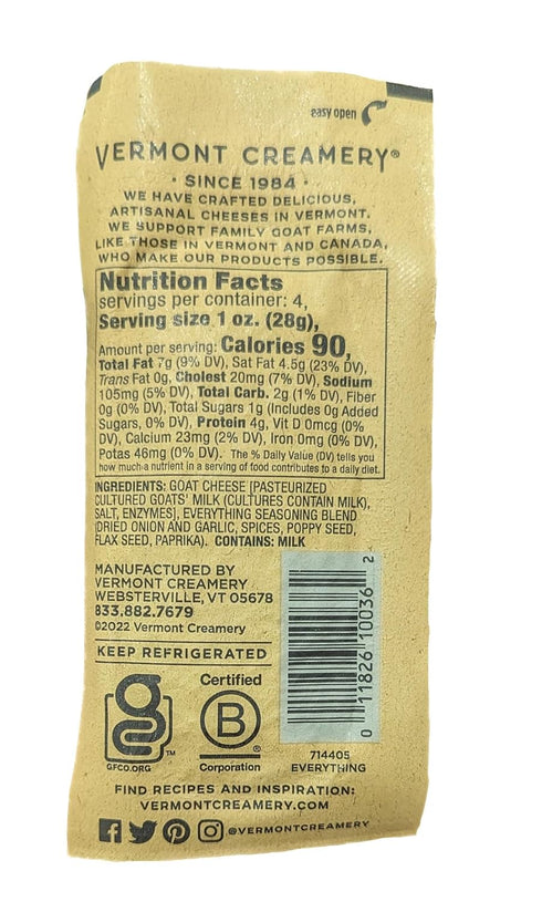Generic 4 oz (Pack 4) Goat Milk Cheese Everything Chevre