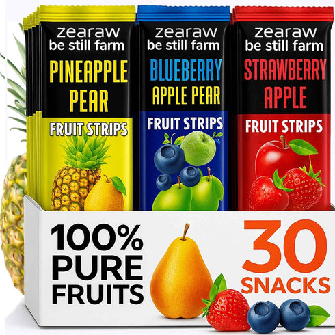 ZEARAW Healthy Fruit Snacks for Adults and Kids 30 Fruit Leather with
