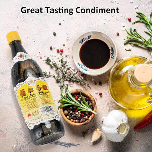 18.6 Oz Box1-Pack Gold Plum Chinkiang Vinegar, FL The Original Zhenjiang Black Vinegar, Chinese Black Rice Vinegar