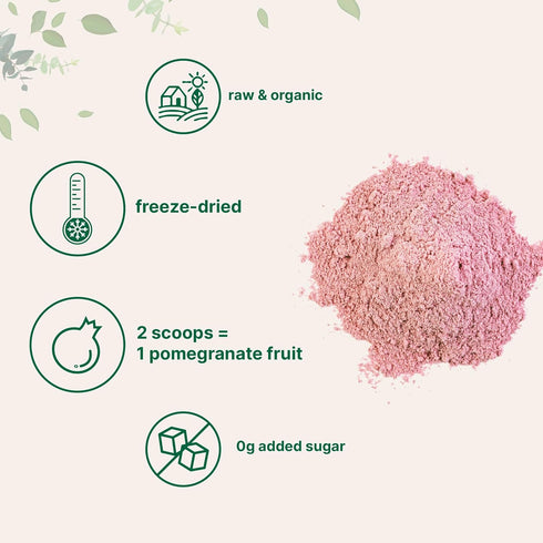 1 100% Organic Pomegranate Juice Powder, Pound | Natural Fruit Powder | Freeze Dried & Cold Pressed | No Sugar