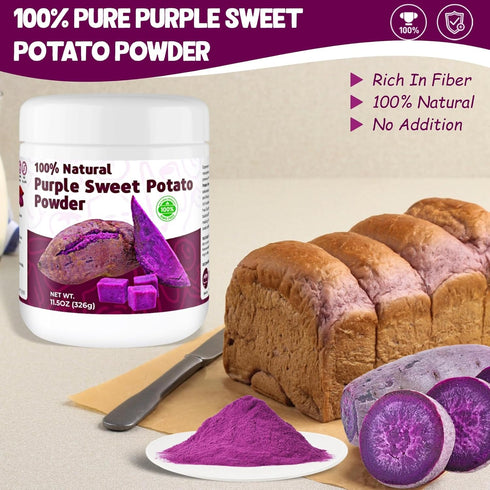 11.5oz (326g) Pack Purple Sweet Potato Powder - Natural Food Coloring for Baking, Drinks & SmoothiesUbe/Purple Yam