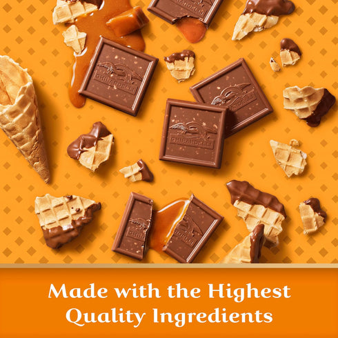 5.2 oz (6 GHIRARDELLI Milk Chocolate Caramel Waffle Cone Squares, Bags)