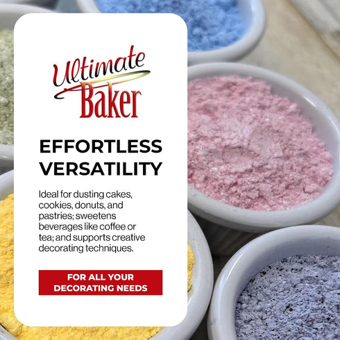 (4oz 6 Pack) Ultimate Baker Powdered Sugar - Naturally Colored Icing Sugar for Icing & Frosting, Extra Fine Grain