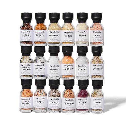 Set, Set 18 Thoughtfully Gourmet, Gourmet Salt Sampler Collection Gift Vegan and Vegetarian, Uniquely Flavored