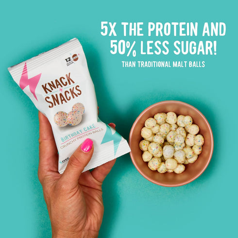 (10x 1.2oz Crunchy Protein Balls - Lunchbox Ready, High Protein, Naturally Gluten Free, Lower Sugar, Snack for School