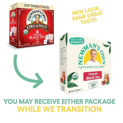 100 Pack 5, Newmans Own Organic Black Tea, Tea Bags, of USDA Organic