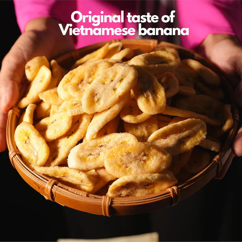 Packs, (32 Oz) NAM HUY Dried Banana Fruit Snacks, Original Taste of Vietnamese Fruits, No-Added Sugar or Preservatives