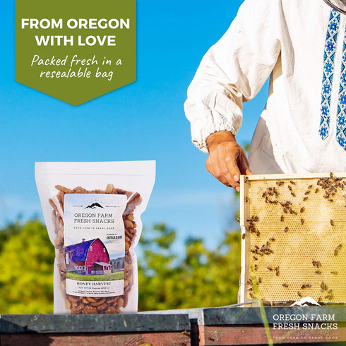 (16oz) Oregon Farm Fresh Snacks Honey Roasted Mixed Nuts Snack Mix - Locally Made Honey Roasted Peanuts, Toffee Peanuts