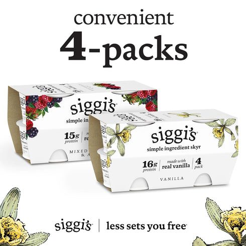 4 Pack, 21.2 OZ Siggi's Vanilla Non Fat Yogurt