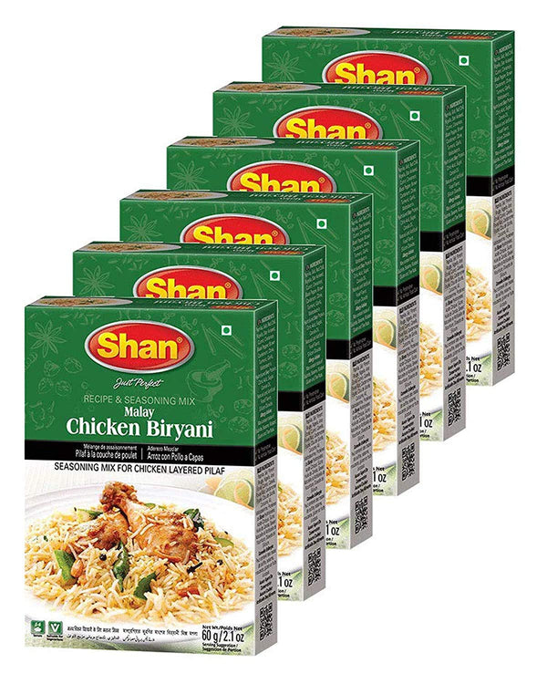 Shan Malay Chicken Biryani Seasoning Mix, 60g, Pack of 6