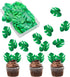 48pcs Edible Tropical Turtle Leaves Cupcake Toppers, Palm Leaf Cake Decoration for Hawaii Aloha Jungle Theme Party