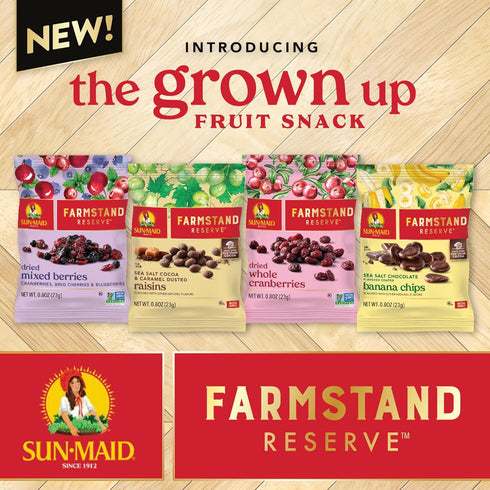 24 Count Pack 0.8 oz (12) (12) Sun-Maid Farmstand Reserve Variety - Snack Bag Whole Dried Cranberries and Dried Mixed