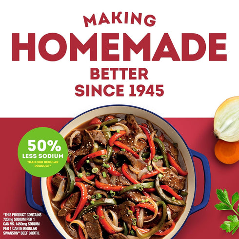 50% 32 oz. (12 Pack) SWANSON S Less Sodium Beef Broth
