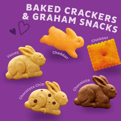 Pack, 12 11 oz Annie's Organic Variety Cheddar Bunnies, Bunny Grahams and Cheddar Squares, Pouches