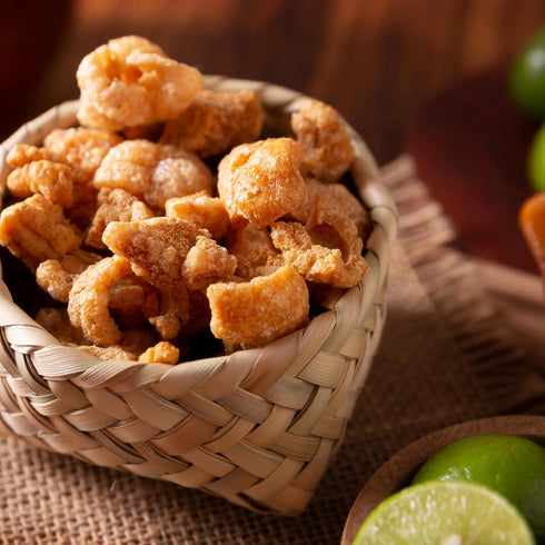 (1) 16oz Original Smoked Fried Pork Rinds Tub Premium Chicharrones Zero Carbs High Protein Crunchy Crackling Snacks