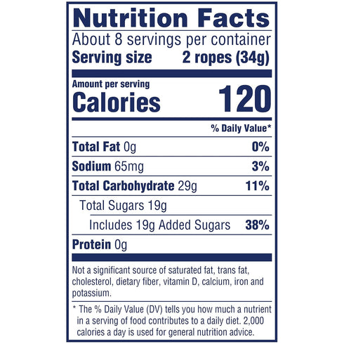 9 oz (Pack 3) SweeTARTS Ropes, Candy, Twisted Rainbow Punch, Soft and Chewy