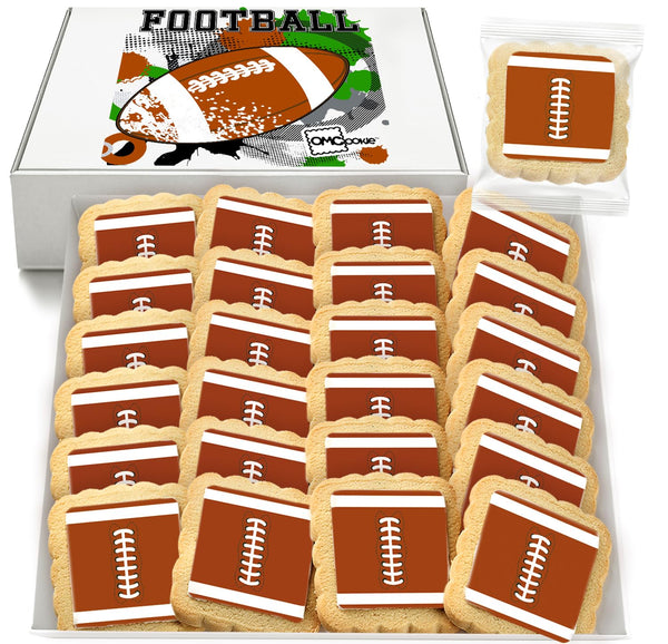 Football Super Bowl Cookies Individually Wrapped Decorated Sugar Cookie Party Favors 24