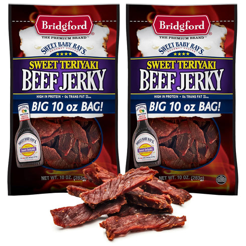 Bridgford Sweet Baby Ray's Beef Jerky Sweet Teriyaki 10 oz Pack of