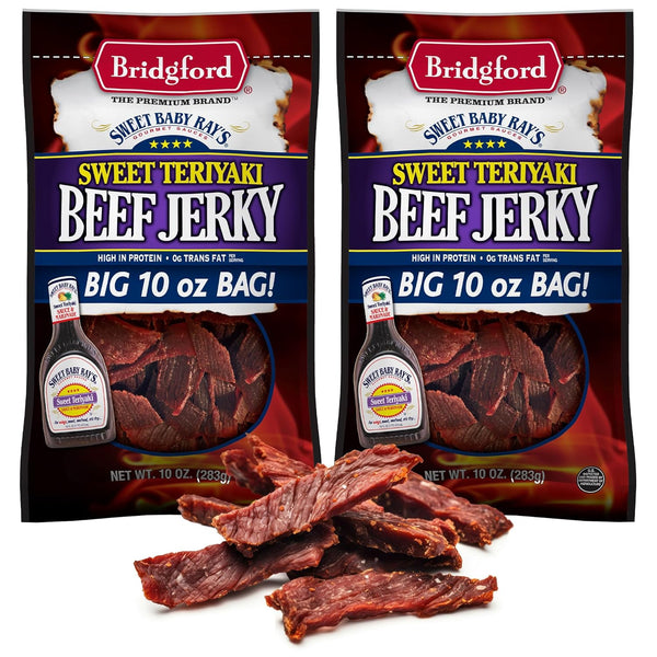 Bridgford Sweet Baby Ray's Beef Jerky Sweet Teriyaki 10 oz Pack of