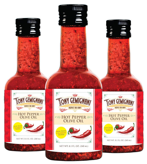Sculpture House Tony Gemignani Hot Pepper Olive Oil (3-Pack, 8.1oz Bottles)