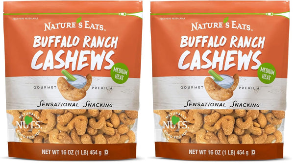 Nature's Eats Buffalo Ranch Cashews 16oz (Pack of 2)