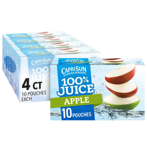 Capri Sun 100% Apple Juice from Concentrate with added ingredients Pouches, 40