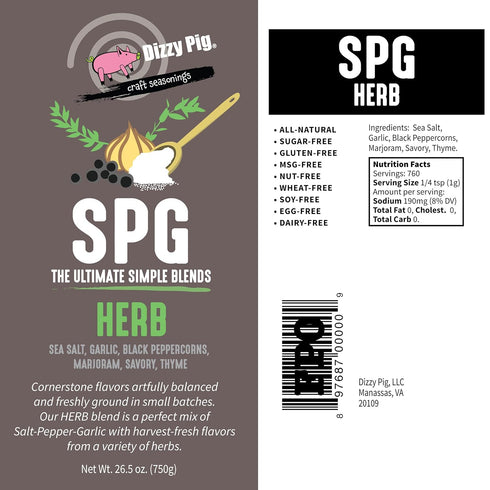 120lbs Dizzy Pig SPG Herb (Salt, Pepper & Garlic) Seasoning Rub (Quart Shaker) - Hand Made in the USA - Seasons Around