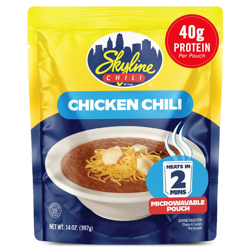 Skyline Chili Chicken Chili Authentic Cincinnati-Style Recipe in Microwavable Pouches Perfect for
