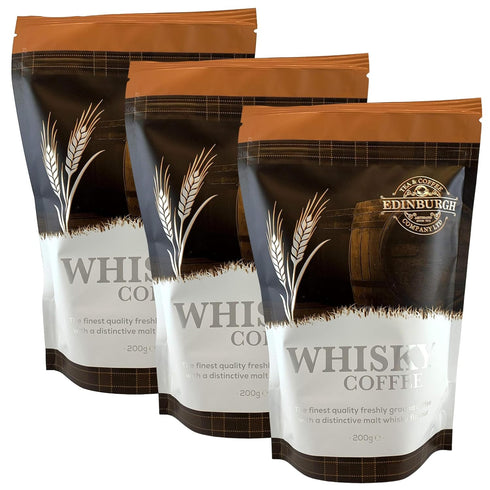 Edinburgh Tea & Coffee Company, Whisky Flavored Ground Coffee, 7oz Bag (Pack