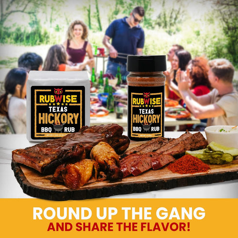6.25oz RubWise Texas Style BBQ Hickory Rub (No MSG) | Meat Seasonings & Dry Rubs for Smoking and Grilling | Great on