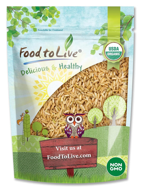 Food to Live - Organic Brown Basmati Rice, 4 Pounds Non-GMO, Whole