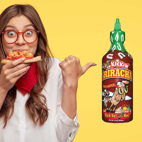 KICKIN' Sriracha Hot Sauce – Sriracha Hot Chili Sauce - Perfect Gourmet Gift for the Hot Sauce Fan – Try if you dare.