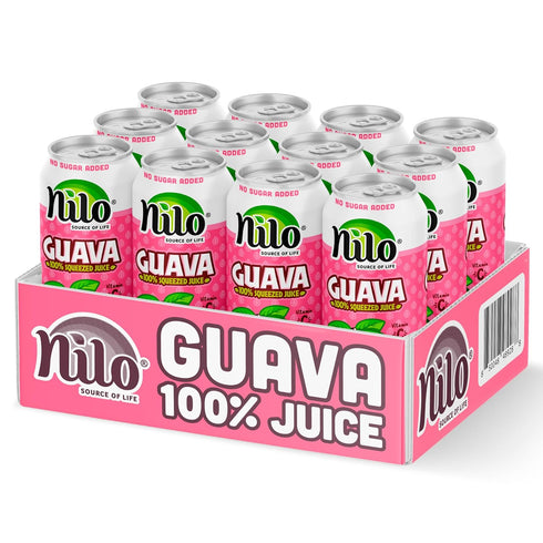 100% 16.57 oz (Pack 12) NILO Guava Juice | Squeezed Guayaba Pink Guava | NO Sugar added | NOT From Concentrate |