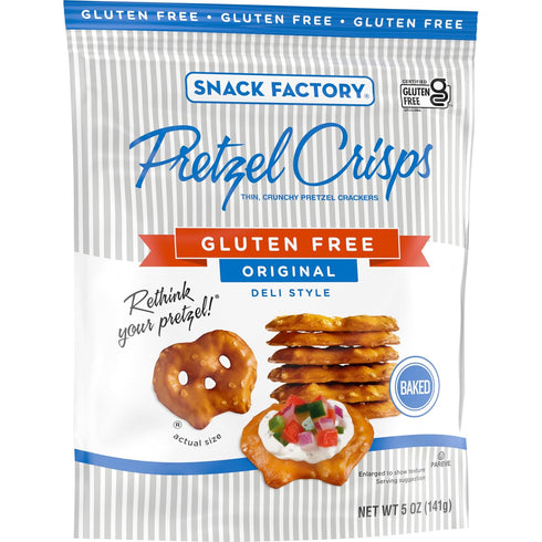 5 Oz Snack Factory Pretzel Crisps Gluten Free, Original Flavor