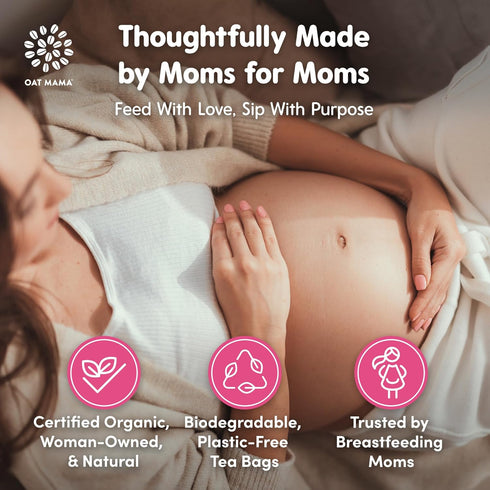 Oat Mama Lactation Tea for Breastfeeding Moms - Blueberry Pomegranate | Organic Lactation Support & Postpartum Recovery