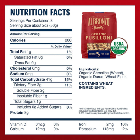 16 oz Barilla Al Bronzo Organic Fusilloni