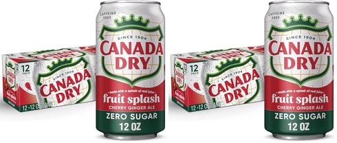 Canada Dry Zero Sugar Cherry Ginger Ale Fruit Splash Soda, 12 fl.