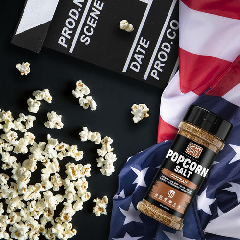 5.5oz Popcorn Salt Chocolate Powder Mix - Gluten Free & Low Sodium Cocoa Powder Popcorn Salt Seasoning. Movie Night Pop
