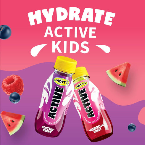 8 Oz 24 Count (4 Packs 6), Mott's Active Blastin' Berry Hydrating Juice Beverage, Fl Bottles, Of Made With Naturally